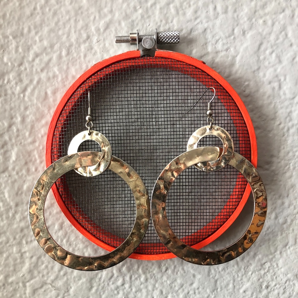 Large Gold Dangling Hoops